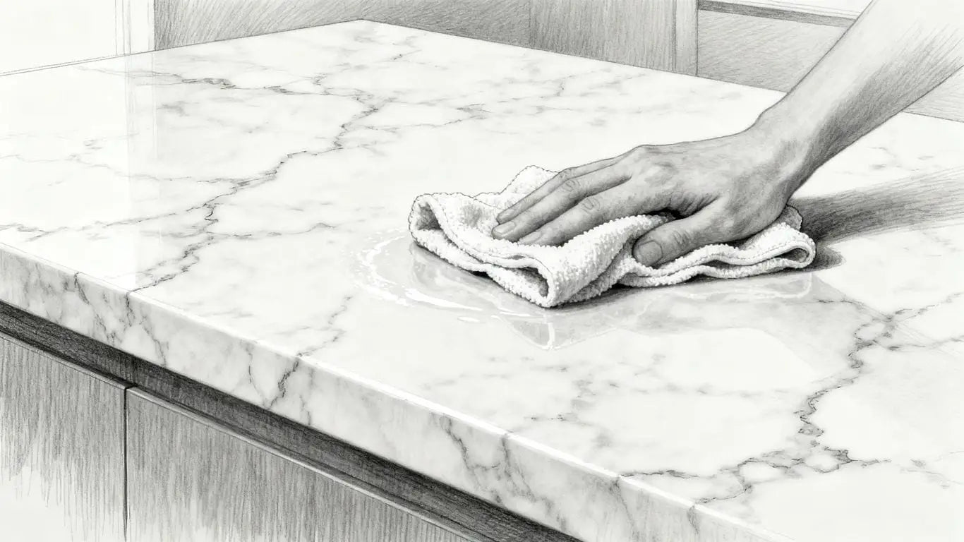 Cleaning marble surfaces carefully