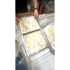 Honey Onyx Giallo Crystal 1x2 brick mosaic tile in beige cream tones