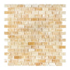 Yellow brick mosaic tile in Honey Onyx Giallo Crystal Mini-Brick Marble Tile Polished