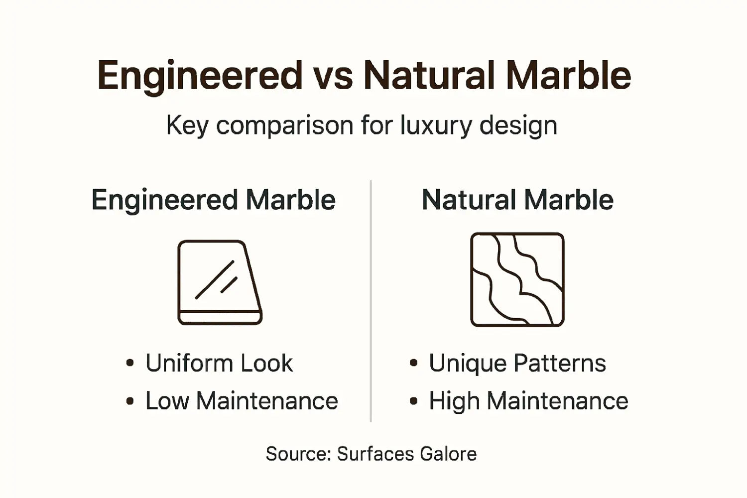 Infographic comparing marble types for design