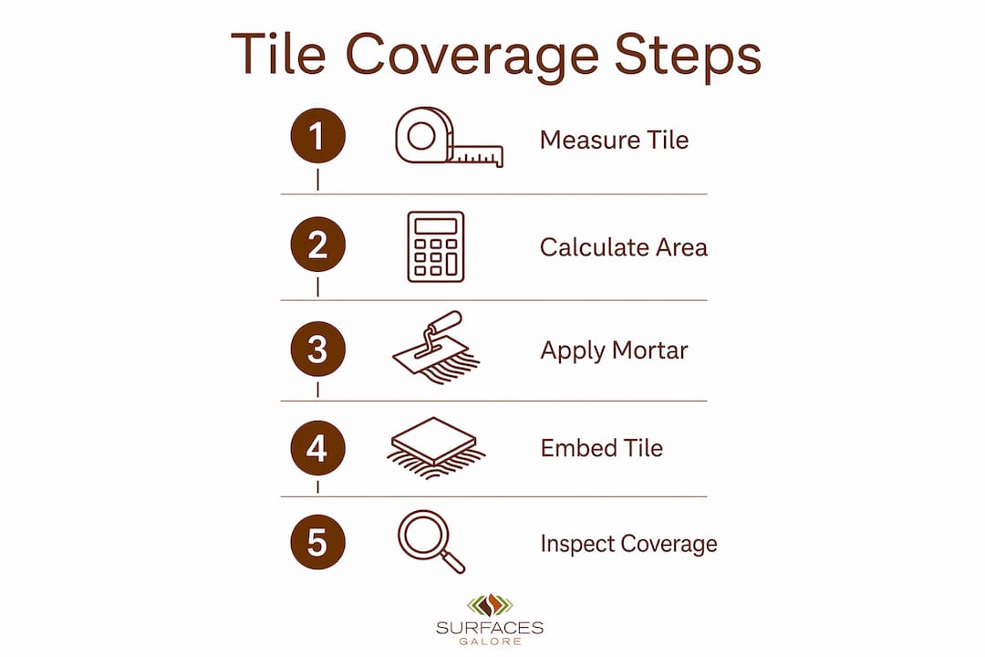 Infographic showing tile coverage process steps