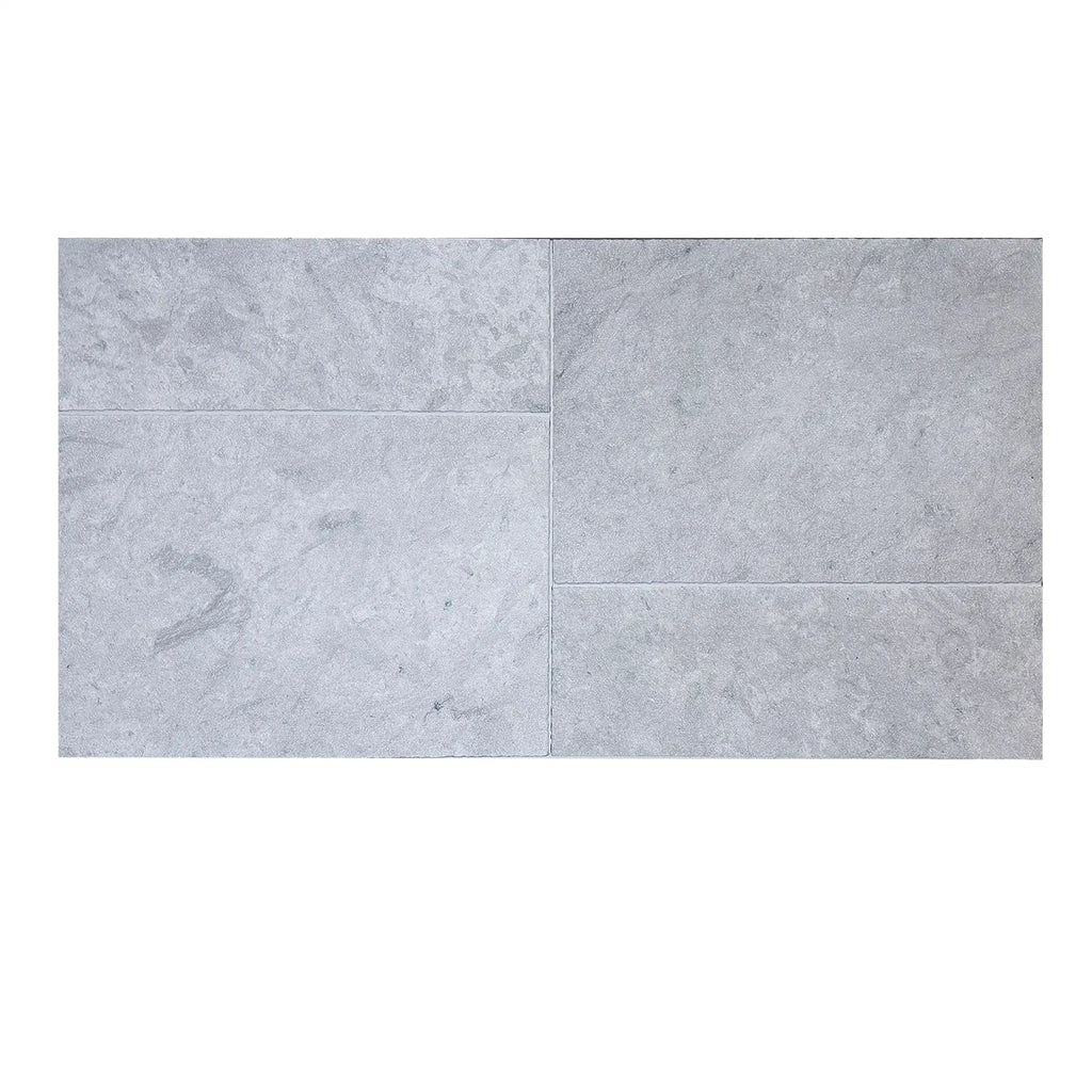 Imperio Grey 12x12 honed limestone tile with gray stone veining and matte finish