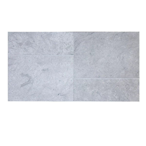 Imperio Grey 12x24 honed limestone tile with gray stone veining and matte finish