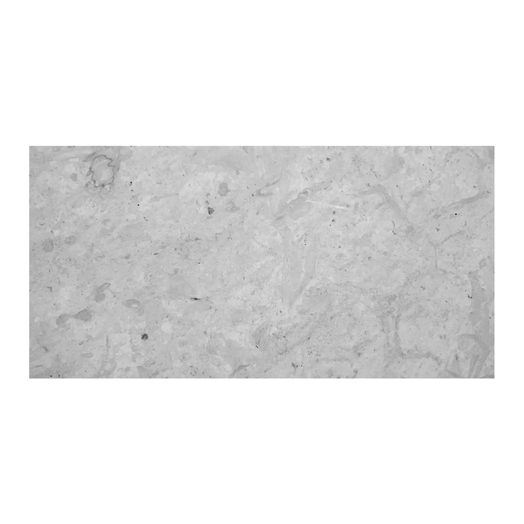 Imperio Grey 12x24 honed limestone tile with light gray stone, subtle veining and natural texture