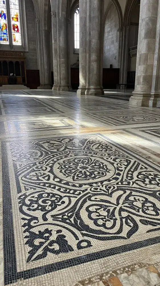 Intricate Mosaic Inlays in Cathedral Floors