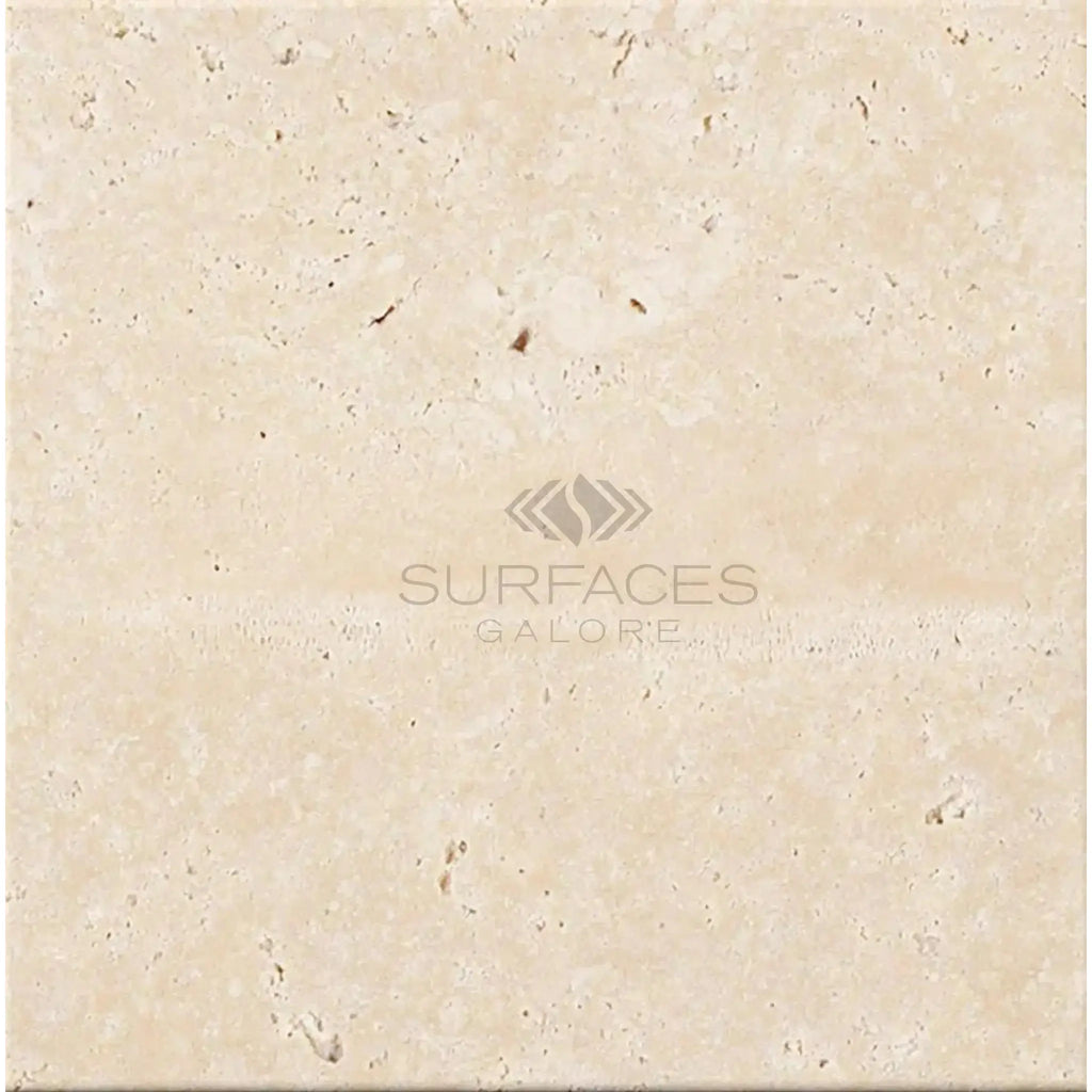 Ivory Light Travertine 12X12 Cross-Cut Tumbled Beige Travertine Tile Display