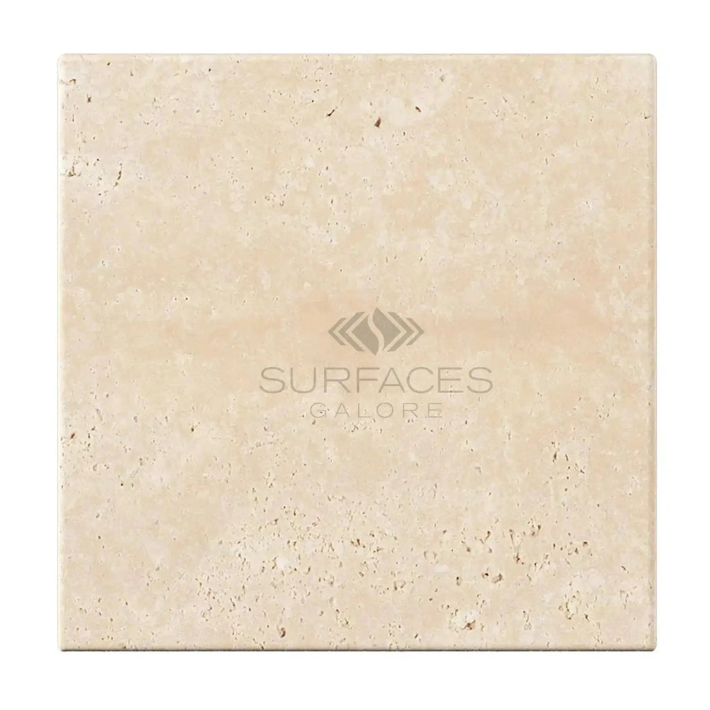 Ivory Light Travertine 12X12 Cross-Cut Tumbled Square Tile for elegant flooring