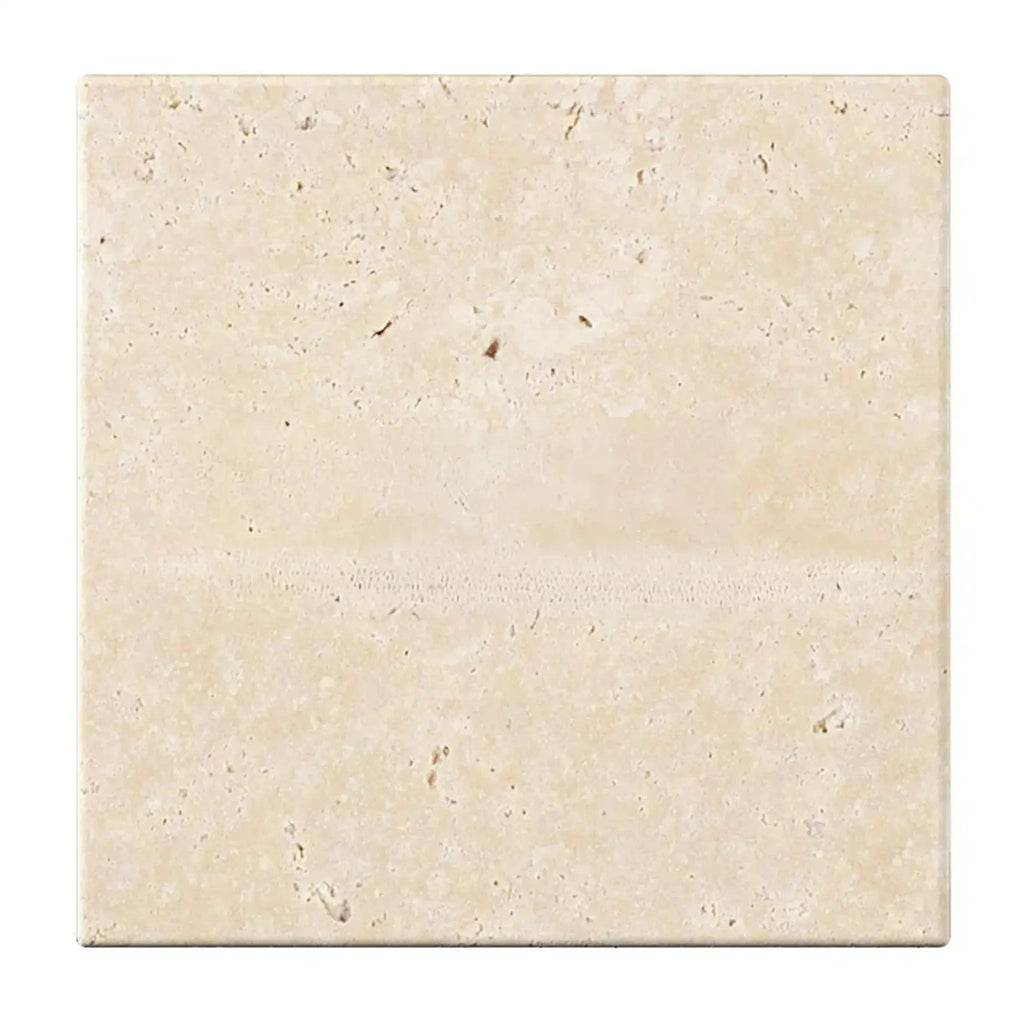 Ivory Light Travertine 12X12 Cross-Cut Tumbled Square Tile for elegant flooring design
