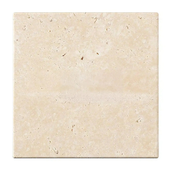Ivory Light Travertine 12X12 Cross-Cut Tumbled Square Tile for elegant flooring design