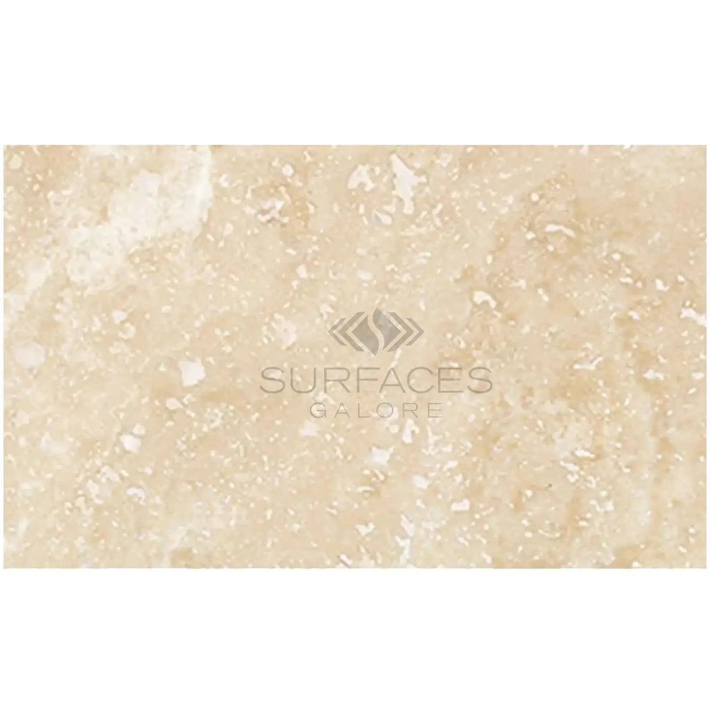 Ivory Light Travertine 12X24 Cross-Cut Filled and Honed Beige Tile Display