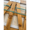 Wooden shipping crate with green straps for Ivory Light Travertine 12x24 Cross-Cut tiles