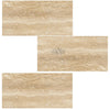 Ivory Light Travertine 12X24 Vein-Cut Tile Samples Filled and Honed Display