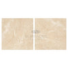 Two beige marble tiles from Ivory Travertine 18X18 Cross-Cut Filled and Polished