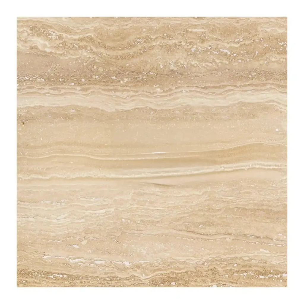 Beige Travertine tile featured in Ivory Light Travertine 18X18 Vein-Cut Filled Polished