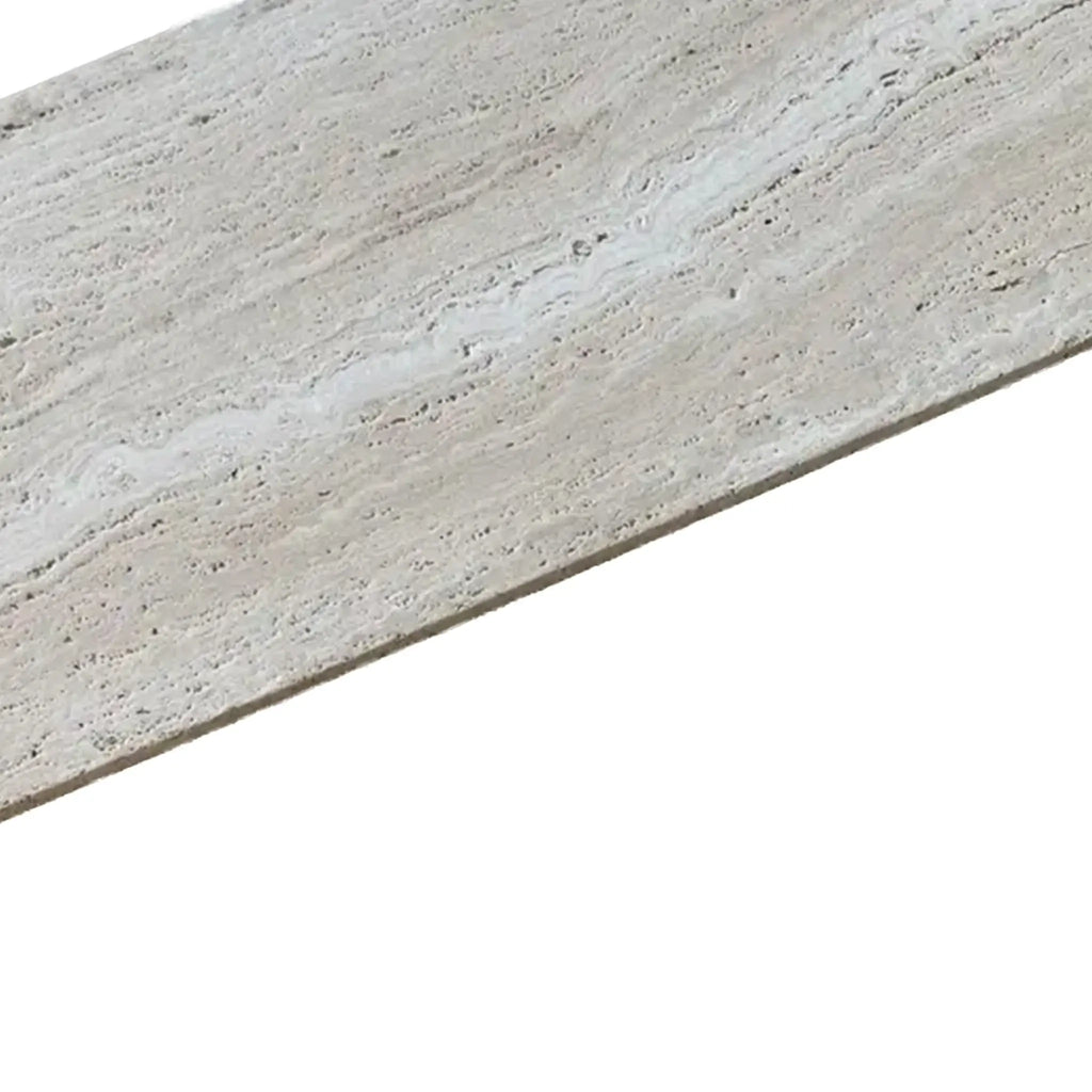 Ivory Light Travertine 18X36 Vein-Cut stone slab showcasing natural elegance