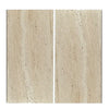 Two Ivory Light Travertine 18X36 Vein-Cut tiles showcasing elegant natural patterns