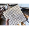 Ivory Light Travertine 1x1 Tumbled Mosaic Tile Panel