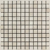Ivory Light Travertine 1X1 Mosaic Tumbled Square Mosaic Tile Sheet