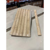 Bundle of eight Ivory Light Travertine 1X6 Quarter-Round Tiles with one tile beside