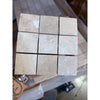 Ivory light travertine 2x2 mosaic tile squares in beige with filled and honed finish for decorative surfaces