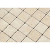 Tumbled travertine tile pattern in Ivory Light Travertine 2X2 Mosaic design