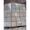 Ivory light travertine 2x2 mosaic tumbled beige stone tiles wrapped in clear plastic for wall and floor applications