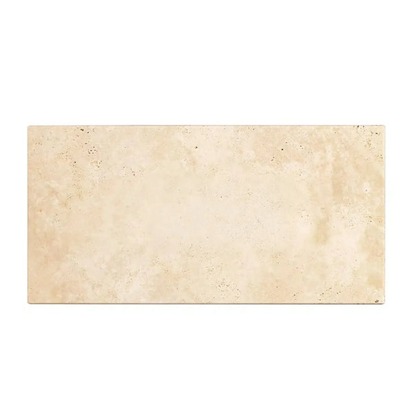 Rectangular beige travertine tile from Ivory Light Travertine 3X6 Cross-Cut Tumbled