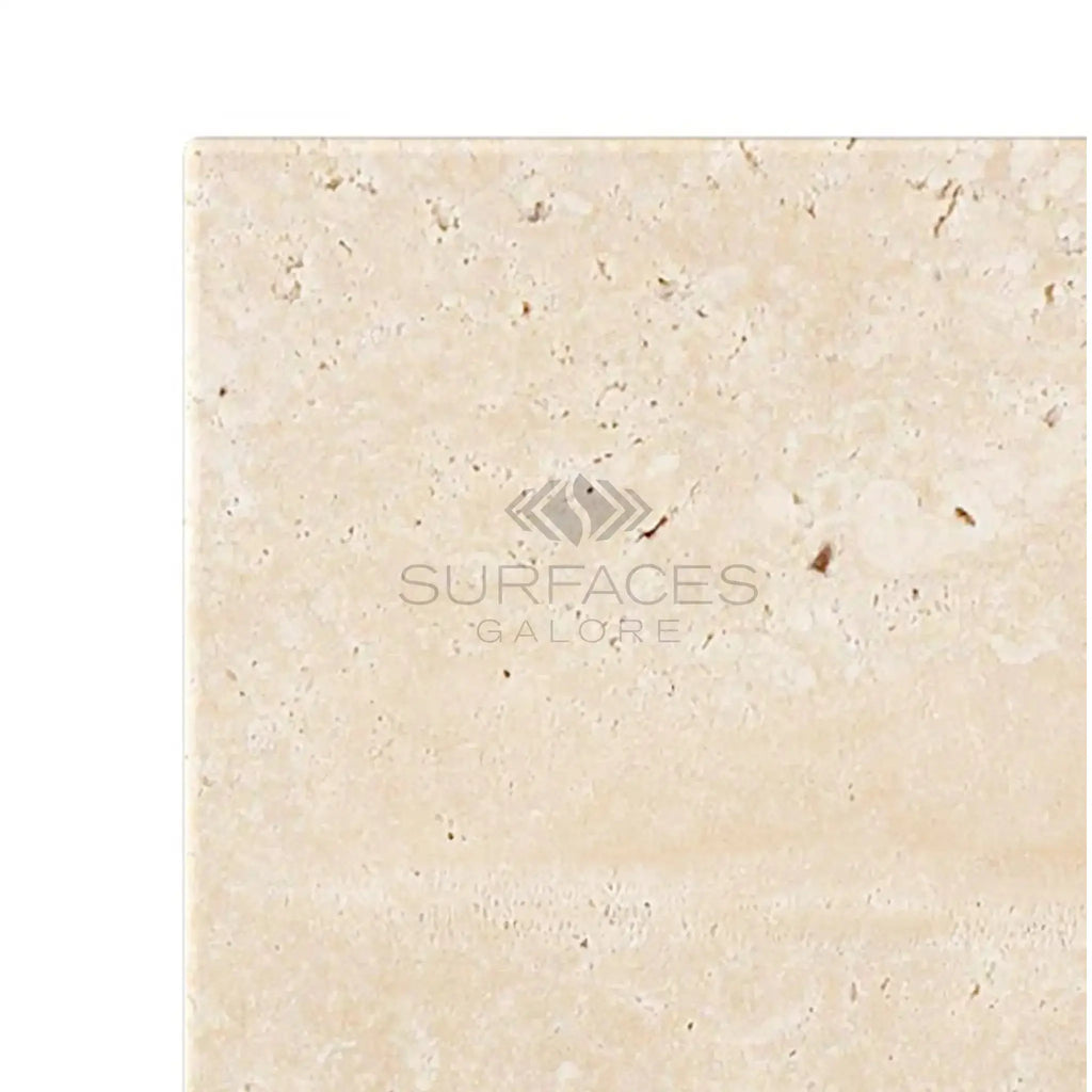 Beige Travertine tile showcased in Ivory Light Travertine 4X4 Cross-Cut Tumbled