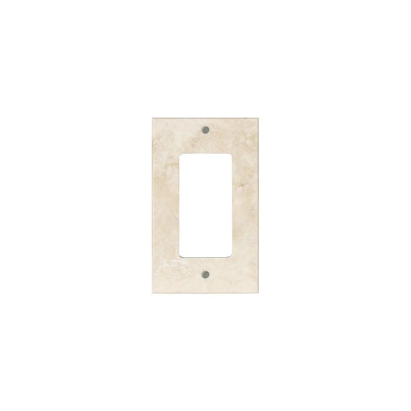 Ivory Travertine Single Rocker Light Switch Plate in Stone Design