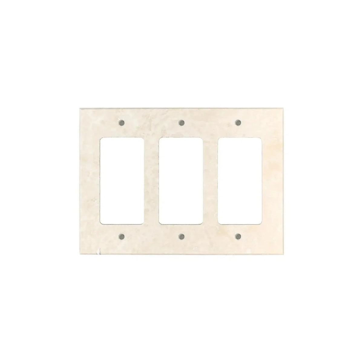 Ivory Travertine Triple Rocker Switch Plate