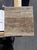 Square Legno D’Argento Striato beige and brown travertine tile with natural veining
