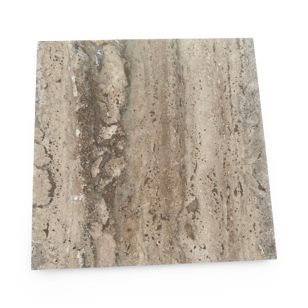 Legno D’Argento Striato Roman Silver Travertine 12x12 vein-cut tile