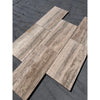Beige and tan Roman Silver Travertine 12x24 vein-cut stone tiles