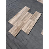 Legno D’Argento Striato Roman Silver Travertine 12X24 vein-cut beige tan stone tile