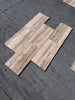 Legno D’Argento Striato Roman Silver Travertine 12X24 vein-cut beige tan stone tile