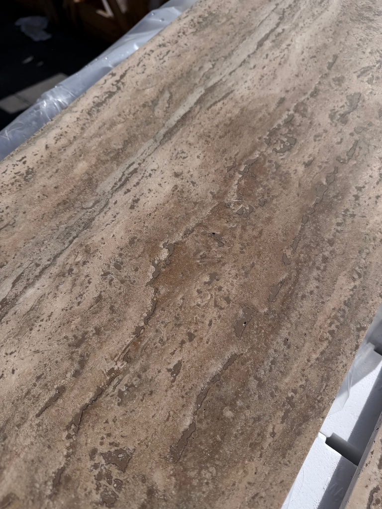 Beige and brown Legno DArgento Striato faux stone countertop