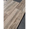Legno D’Argento Striato Roman Silver Travertine 12X24 vein-cut tile with beige-gray wood-grain texture