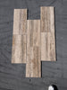 Legno D’Argento Striato Roman Silver Travertine 12x24 vein-cut tile in beige tones