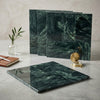 AI-generated shop-the-look image showing natural stone tile styled in a room setting