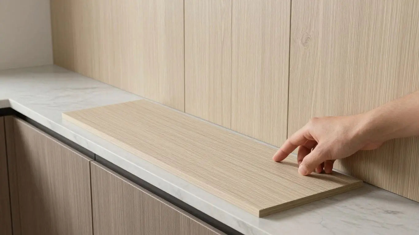Home interior surfaces and a completed project sketch.
