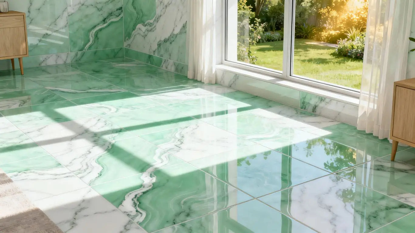 The serene beauty of fine green marble
