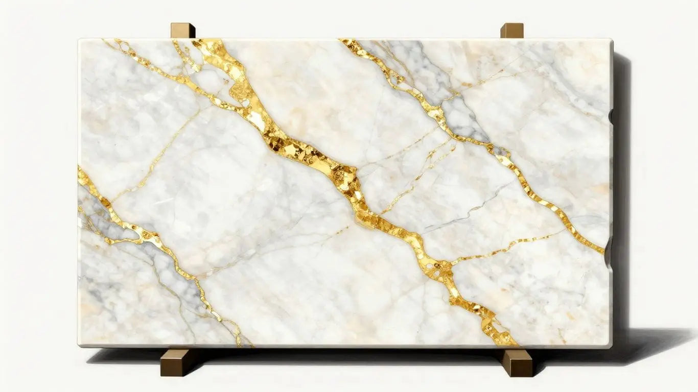 Calacatta Gold marble bricks stacked