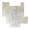 Beige travertine tile mosaic in Macchiato Cream Beige Marble Versailles pattern set