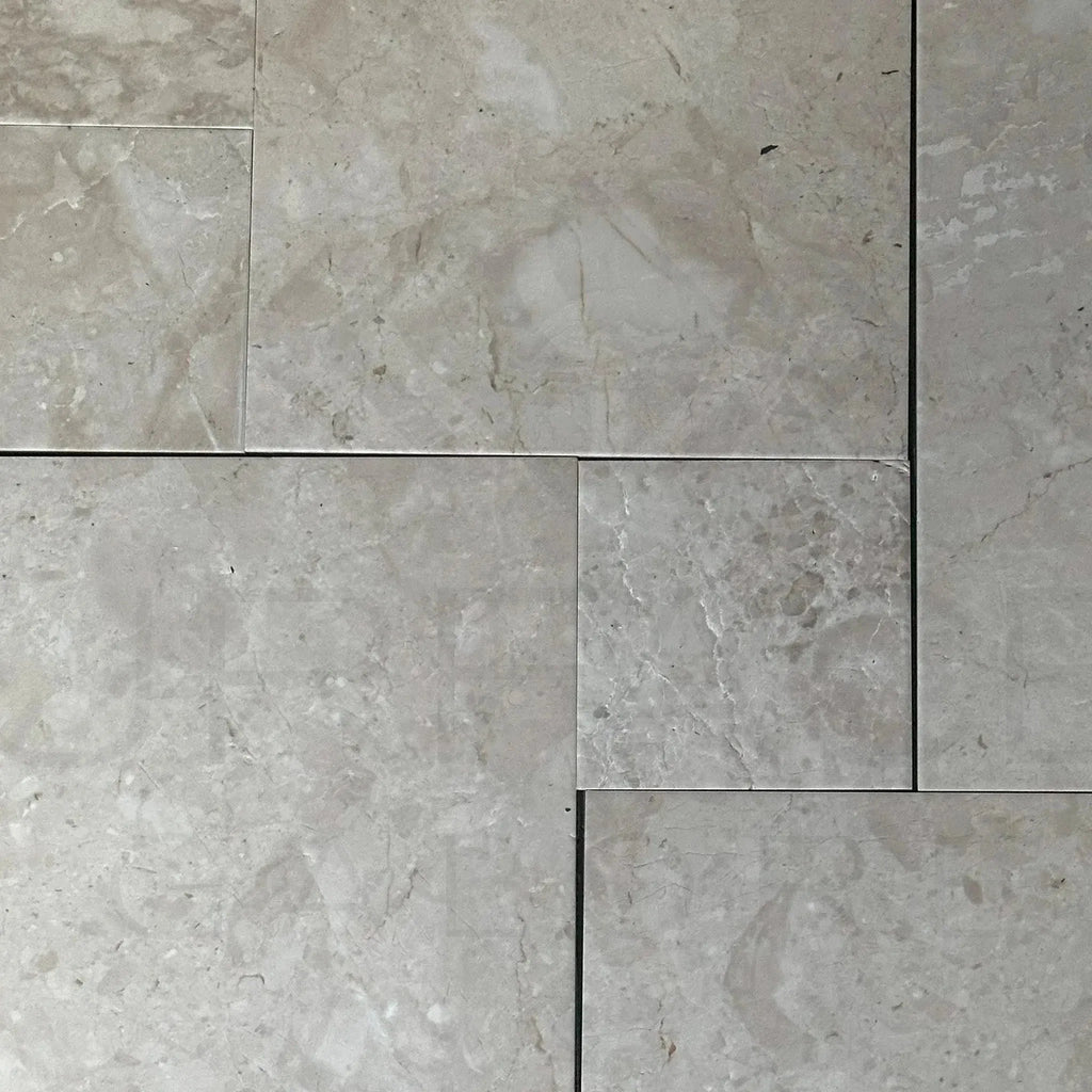 Gray marble tile pattern of Macchiato Cream Beige Versailles set 416 Sq.Ft. $4.45/Sq.Ft