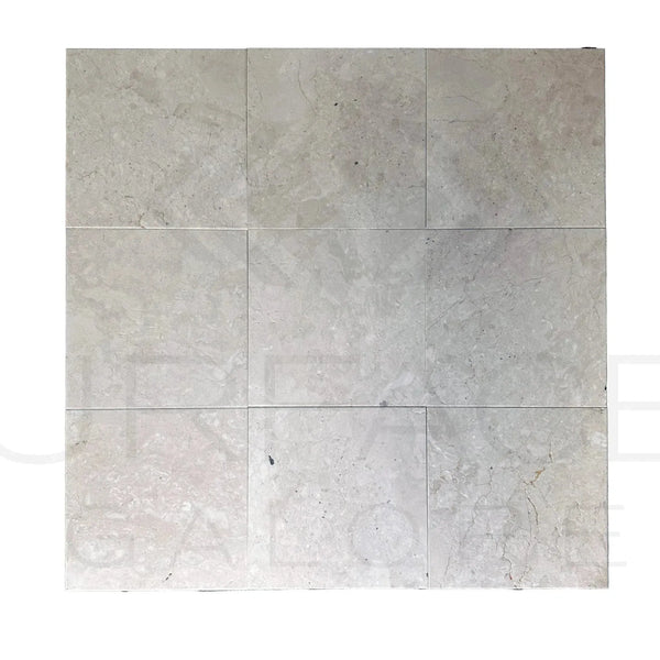 Square marble tile arrangement featuring Macchiato Cream Botticino Beige Marble