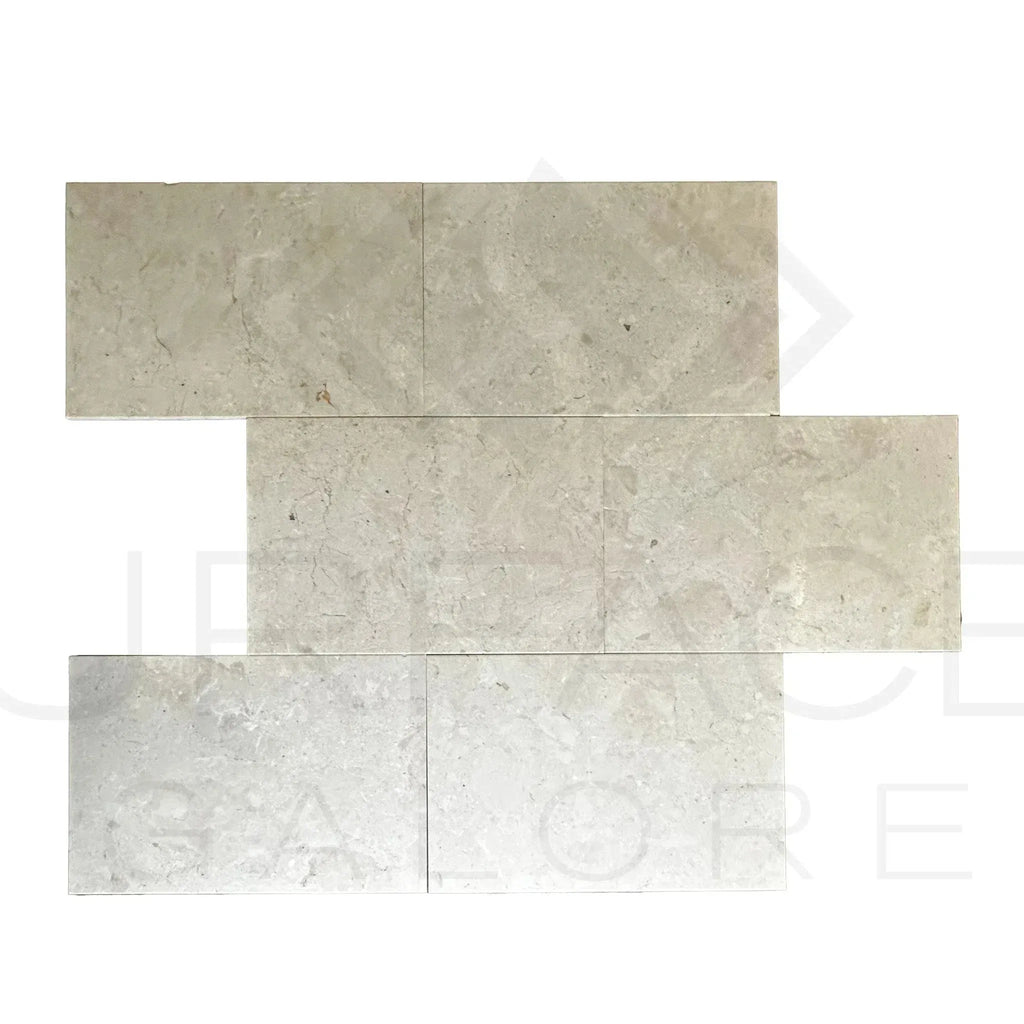 Beige Marble Brick Tiles Macchiato Cream Botticino 16X24 Brushed Straight Flooring