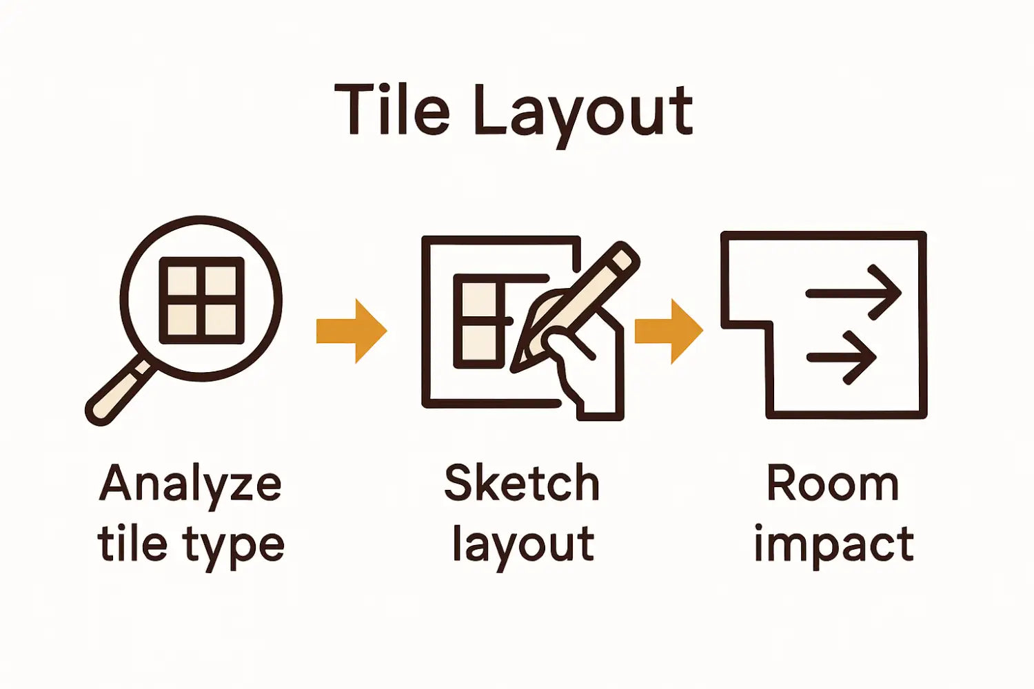 Infographic illustrating tile pattern planning steps