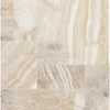 Beige travertine tile mosaic in Malibu Travertine 4 pcs Versailles Pattern Set Tumbled