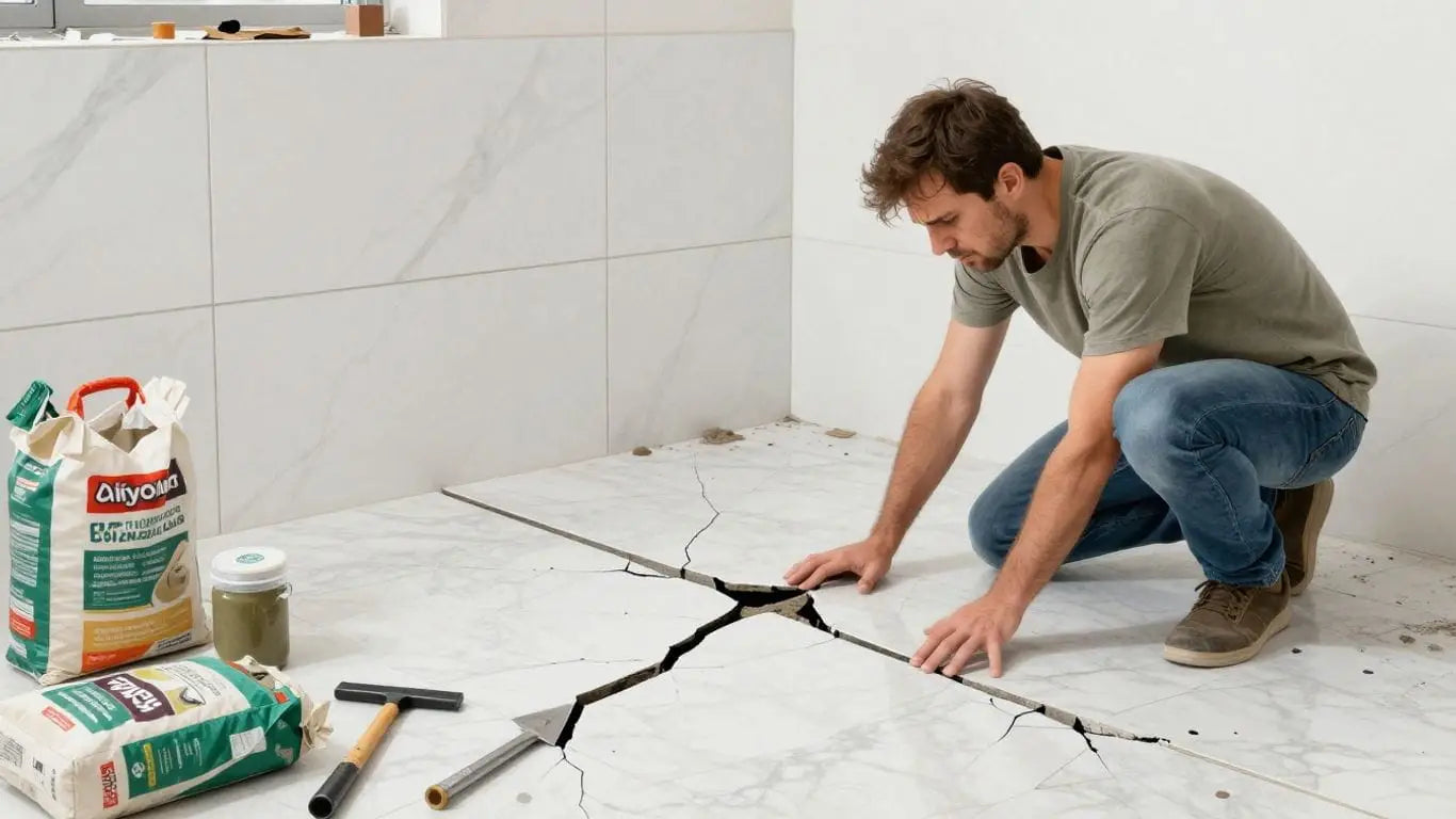 Homeowner distressed by cracked marble tile installation