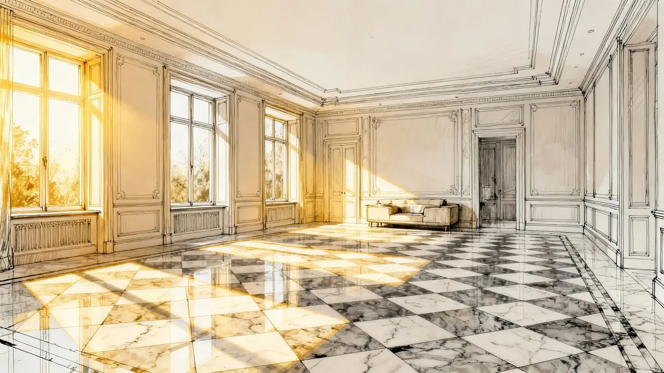 Interiores de hogar de mármol lujosos